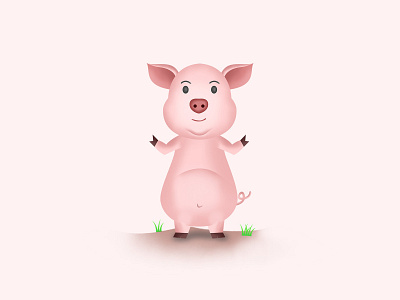 Pig adobe photoshop animal character characterdesign cute animal cute pig design digital painting digitalart illustration illustration art pig