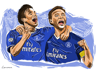 Lampard&Terry chelsea football illustration lampard terry