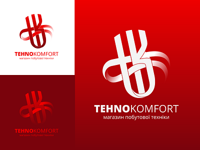 TehnoKomfort. Logo design e commerce identity design logo design online store techno technology logo ukraine wind winddesignua