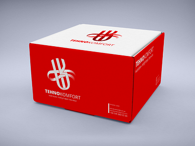 TehnoKomfort. Branding and identity. Box box branding design e commerce identity branding logo red ukraine white wind