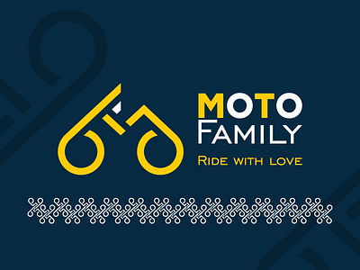 Moto family. Logo. Main version + logo pattern (2019). branding design golden ratio identity identity branding logo logo design motorbike motorbike logo ukraine vector wind winddesignua windfall