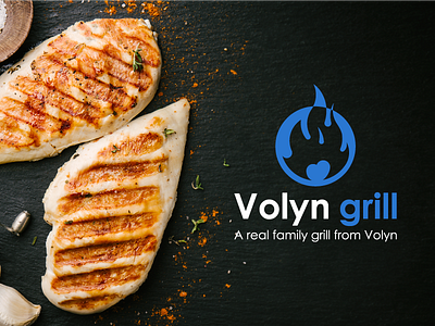 Volyn Grill. Banner & logo. banner chicken fire food grill hot logo ua uk ukraine usa vector wind winddesignua