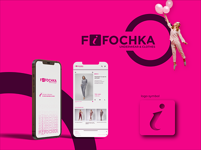Fifochka. Logo & mobile app app branding clothing graphic design identity light logo logo design mobile app modern pink sell style ui underwear visual windfall design woman clothing