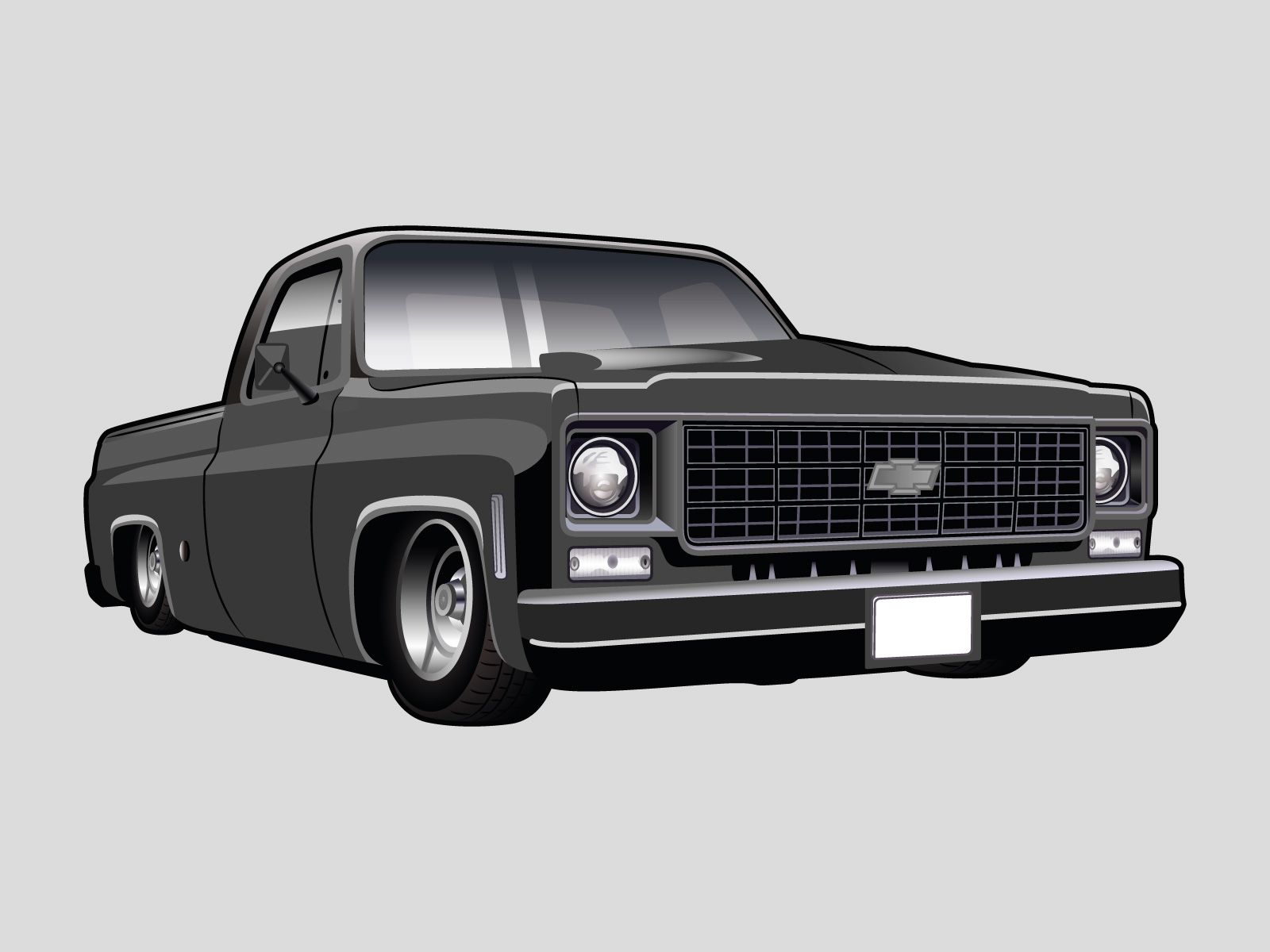 Chevrolet Square Body Pickup Illustration By Forged Rides On Dribbble 3927