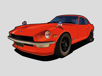 Datsun 260Z / Nissan Fairlady Z Illustration adobe illustrator automotive car illustration cars illustration vector vector art vector artwork vector illustration vector illustrator