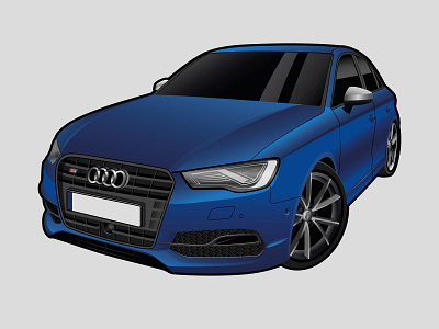 Audi S3 Illustration adobe illustrator automotive car illustration cars illustration vector vector art vector artwork vector illustration vector illustrator