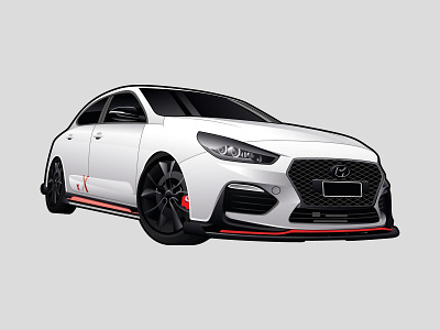 Hyundai i30N Illustration adobe illustrator automotive car illustration cars illustration vector vector art vector artwork vector illustration vector illustrator