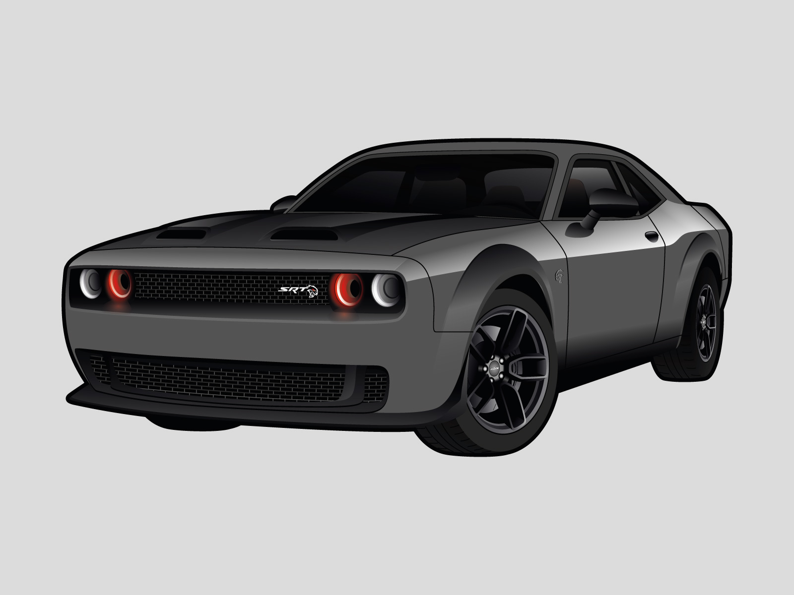 Dodge Challenger Hellcat Illustration by Rides on Dribbble