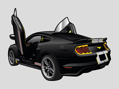 Ford Mustang Illustration adobe illustrator automotive car illustration cars illustration vector vector art vector artwork vector illustration vector illustrator