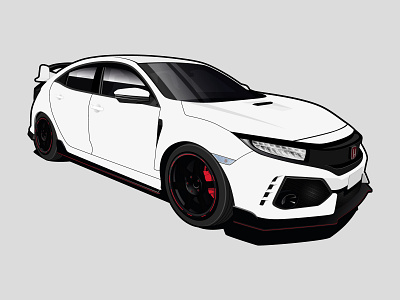 Honda Civic Type R Illustration adobe illustrator automotive car illustration cars illustration vector vector art vector artwork vector illustration vector illustrator