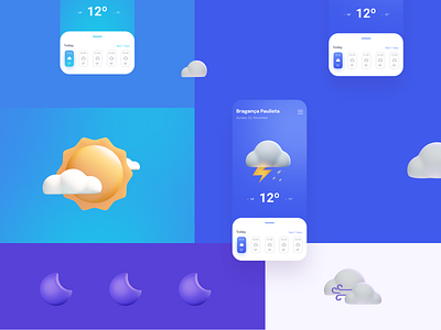 Weather App 3d blender mobile ui ui design weather zbrush