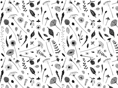 Pattern mix flowers hand drawing illustration nature packaging pattern pattern design photoshop