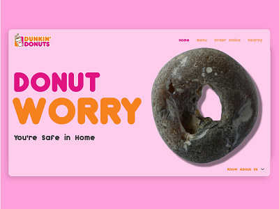 Dunkin Donuts app branding design flat illustration lettering minimal ui web website