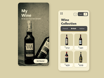 my wine alcohol branding app app design beer app design ecart ecommerce app ecommerce design minimal shopping app ui wine booking wine bottle wine branding winery