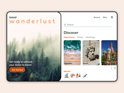 wanderlust app design hotel app hotel booking minimal places tourism tourist tours travel travel agency travel app travelling ui web website website concept