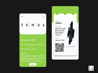 Movie Ticket Booking app app design branding design event app event booking hotel booking minimal movie app movie art movie booking tenet ticket app ticket booking