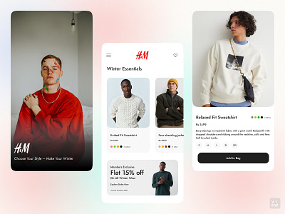 H&M App Concept - E-Commerce App Design app app screen branding clothing design e commerce fashion fashion app graphic design hm minimal online shopping shopping ui