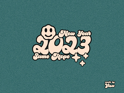 Happy New Year 2023 2023 funky funky posters funky retro happy new year happy new year 2023 hny hny 2023 hope minimal new year poster art posters retro retro funky retro posters smiley