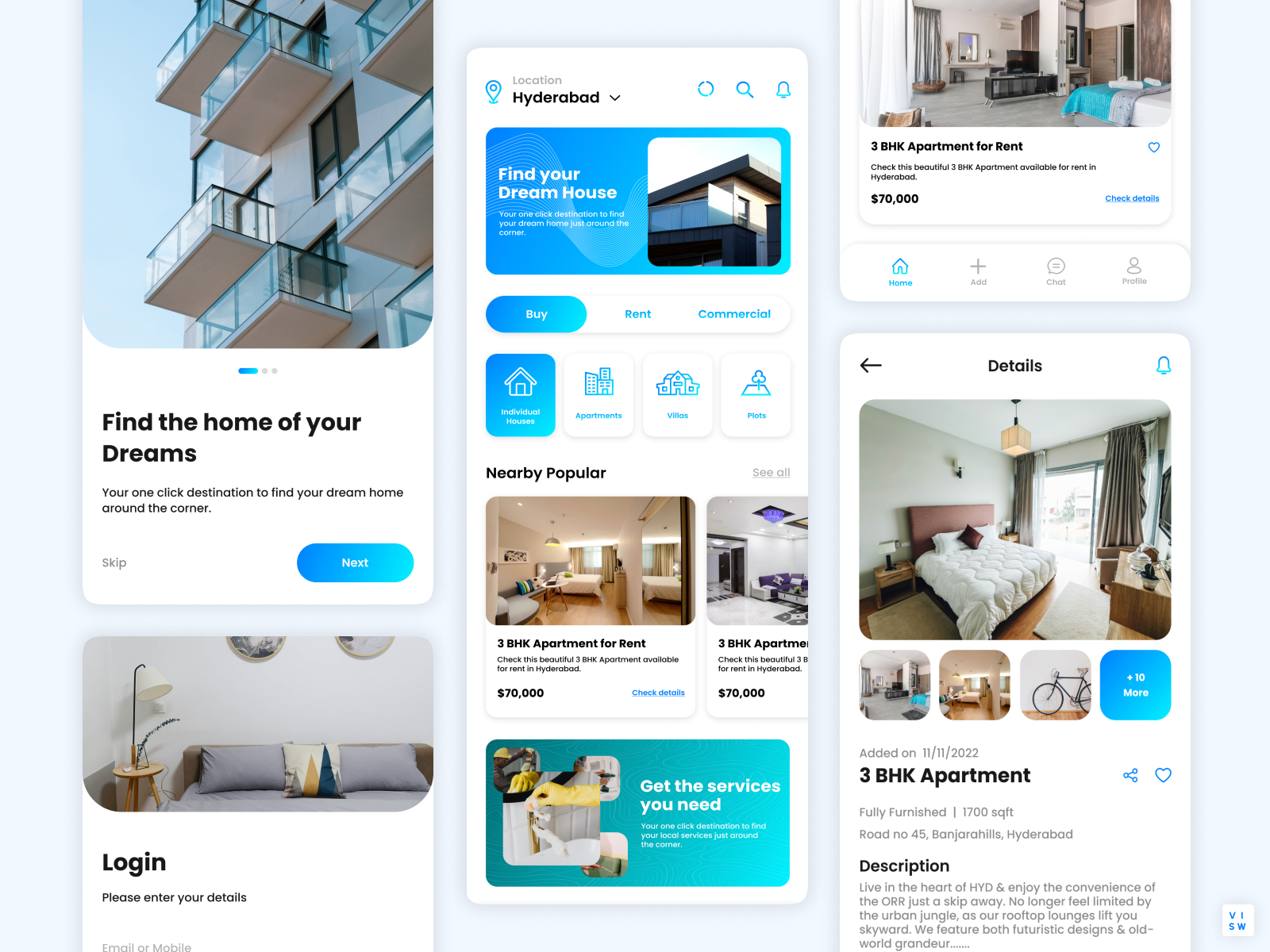 House Rental App Concept by Viswanath Sarey on Dribbble