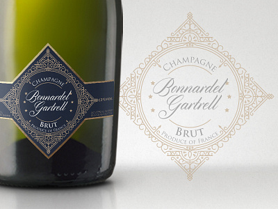 Champagne Label beverage bottle champagne drink gold label luxury packaging pattern