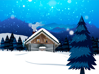 House in the Carpatian. christmas design holliday illustration illustrator mountains new year vector vector illustration vectorart winter
