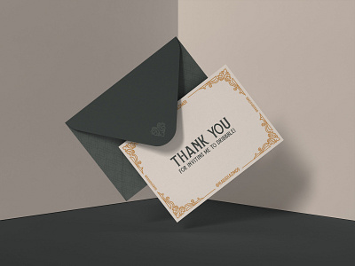 Hello, Dribbblers! debut design earthtones envelope gold graphic design green ornate photoshop thank you thank you card