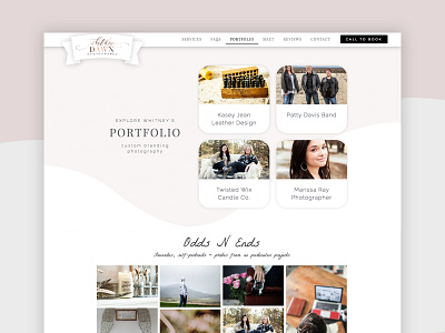 Whitney Dawn Photography Website classy curves elegant elementor gallery masonry photography website pink porfolio web design website wordpress