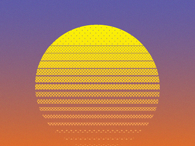 Summer Sunset 2020 beach gradient halftone halftones icon illustration illustrator pool summer summer camp summer vibes summertime sun sunrise sunset vector
