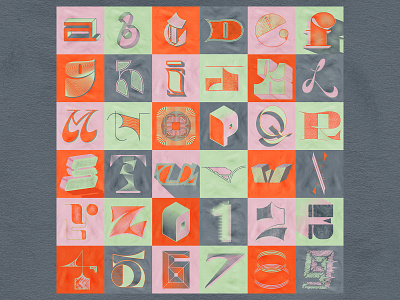 36 Days Of Type 08 36daysoftype 36daysoftype08 alphabet color palette effects grid illustraion illustrator lettering photoshop texture type art typedesign typeface typogaphy vector