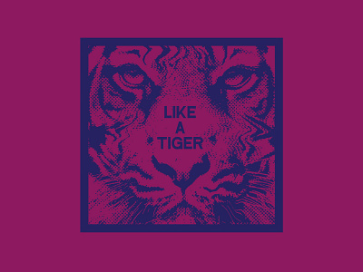 Like A Tiger T-Shirt album art album cover bandmerch halftone indie indie music music psychedelic shirt tiger tiger logo tshirt tshirt art vector