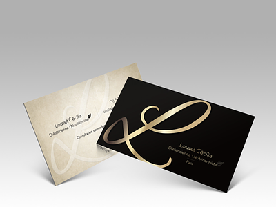 Business card for a nutritionist black businesscard gold