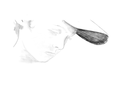 Procreate drawing of a boy black drawing illustration ipad pencil procreate