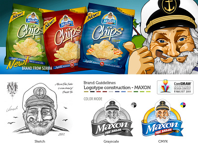 Maxon The Sailor food logo pack packaging