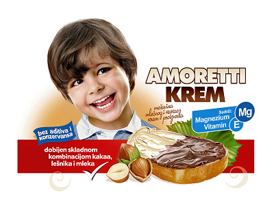 Amoretti hazelnut chocolate spread food packaging