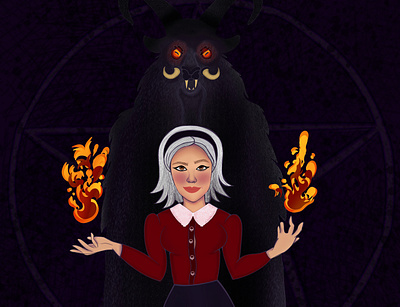 Sabrina Spellman devil diablo fire illustration illustrator procreate sabrina salem spellman