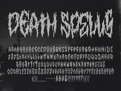 Death Spells Typeface custom deathmetal design display displaytype font fontdesign fontself grunge handtype illustrator lettering metal music rocknroll type typedesign typeface typography vector