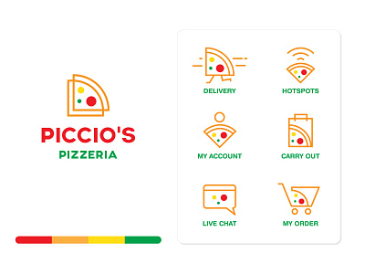 Piccio s Pizzeria branding design icon illustration illustrator logo ui ux vector website