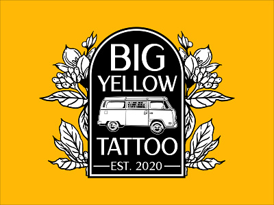 Big Yellow Tattoo VW Bus Tombstone logo
