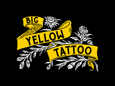 Big Yellow Tattoo Logo flower banner