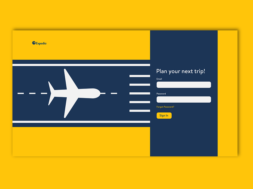 Expedia login redesign by Francisco Tamay on Dribbble