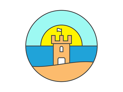 summer icon design dribbbleweeklywarmup icon icon design illustration sandcastle summer