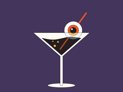 spooky martini adobe illustrator dribbbleweeklywarmup drink eyeball halloween martini spooky
