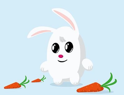 Rabbit-kid comic art illustration minimal vector character