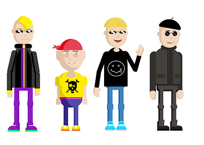 Fellas art characterdesign comic art design flatdesign illustration minimal smile