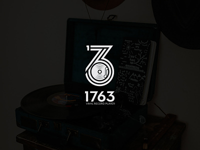 Vinyl Record Player 1763 Logo Design dribble audio branding clean creative minimal minimalist minimalist logo typography vintage vinyl player