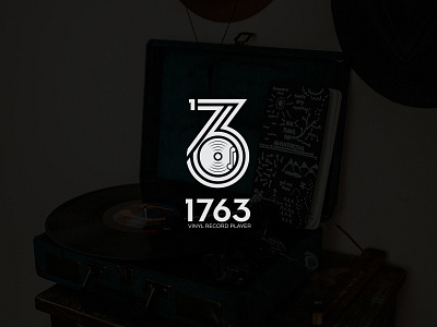 Vinyl Record Player 1763 Logo Design dribble