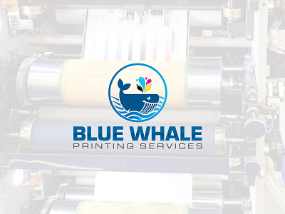 Blue Whale Printing Services Logo branding creative icon logo logo design logotype minimal minimalist minimalist logo print print design printing