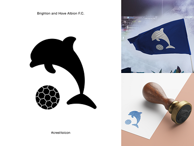 BRIGHTON AND HOVE ALBION F.C. badge bha bhafc brand identity brighton brighton and hove albion crest cresttoicon dolphin epl football icon identity design logo premier league soccer sports