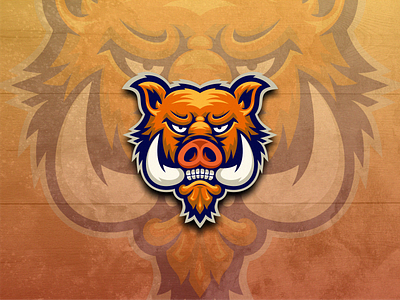 Boar babi boar brand brand identity character design esport esports logo hutan logo mascot mascotlogo orange pig piggy sport wild