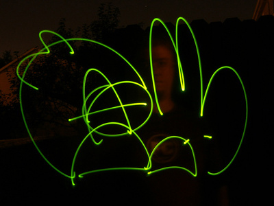 Anarchy Bunny via Light Painting led spray can light painting